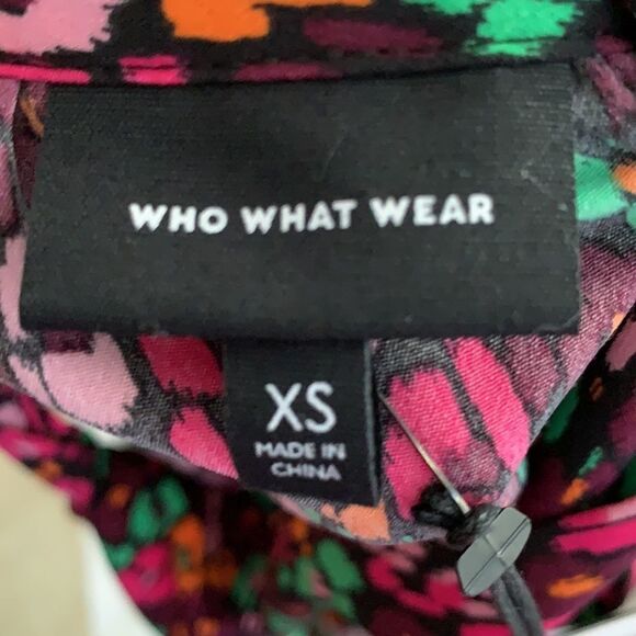 Who What Wear XS multi-color Blouse, Balloon sleeves with a 5 inch cuff - Picture 7 of 12